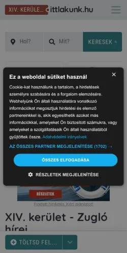 Podgląd witryny XIV. Kerület Zugló, medium z kraju Węgry do artykułów sponsorowanych