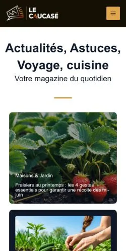 Sponsorlu makaleler için Fransa medyası Le Caucase sitesinin önizlemesi