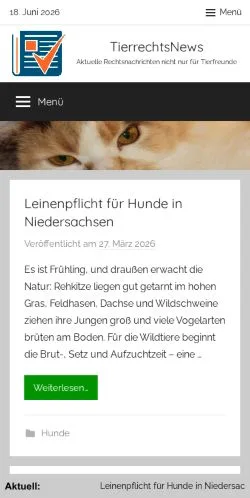 Anteprima del sito TierrechtsNews, media di Germania per articoli sponsorizzati