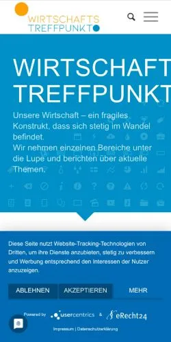 Anteprima del sito Wirtschafts Treffpunkt, media di Germania per articoli sponsorizzati