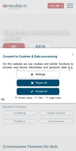 スポンサード記事向けのドイツメディア、Azubisのサイトプレビュー