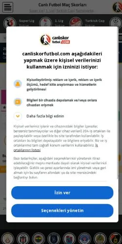 Anteprima del sito Canlı Skor Futbol, media di Turchia per articoli sponsorizzati