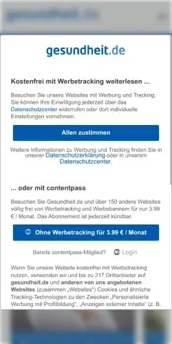 スポンサード記事向けのドイツメディア、gesundheitのサイトプレビュー