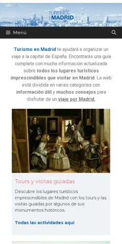 Anteprima del sito Turismo en Madrid, media di Spagna per articoli sponsorizzati
