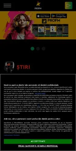 Voorbeeld van de site ProFM.ro, medium uit Roemenië voor gesponsorde artikelen