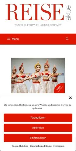 Anteprima del sito Reise Aktuell, media di Austria per articoli sponsorizzati
