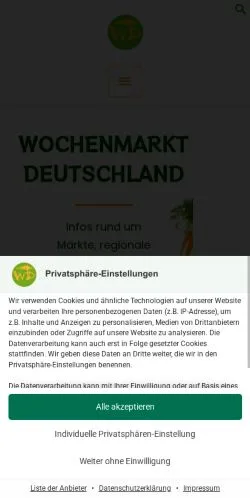 Podgląd witryny Trödelmärkte & Wochenmärkte bundesweit finden & besuchen, medium z kraju Niemcy do artykułów sponsorowanych