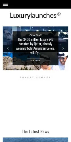 スポンサード記事向けのアメリカ合衆国メディア、Luxurylaunchesのサイトプレビュー