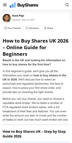 스폰서 기사용 영국 매체 How To Buy Shares UK 사이트 미리보기