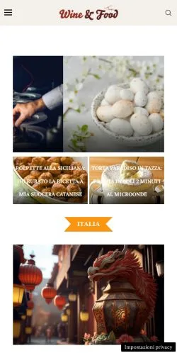 Podgląd witryny Wineandfoodtour, medium z kraju Włochy do artykułów sponsorowanych