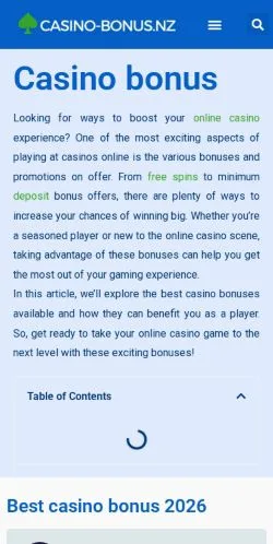 Podgląd witryny Casino Bonus, medium z kraju Stany Zjednoczone do artykułów sponsorowanych