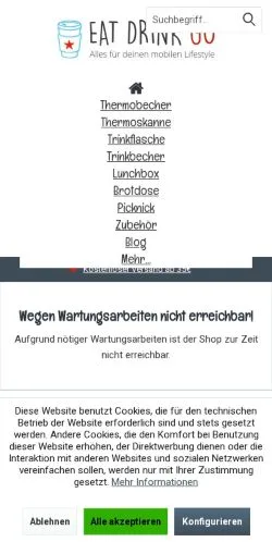 Anteprima del sito Eat-Drink-Go, media di Germania per articoli sponsorizzati