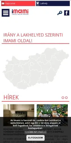 Sponsorlu makaleler için Macaristan medyası Imami sitesinin önizlemesi