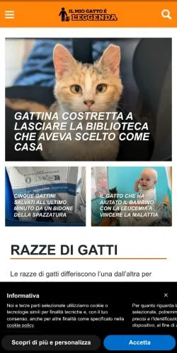 Anteprima del sito Il Mio Gatto È Leggenda, media di Italia per articoli sponsorizzati