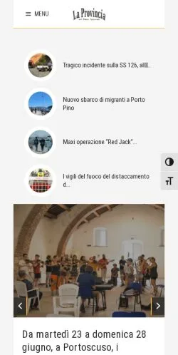 Podgląd witryny La Provincia del Sulcis Iglesiente, medium z kraju Włochy do artykułów sponsorowanych