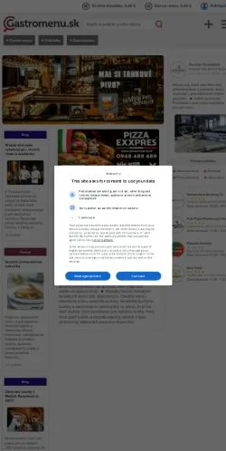 Anteprima del sito Gastromenu, media di Slovacchia per articoli sponsorizzati