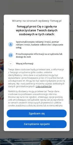 Aperçu du site FXMAG, média de Pologne pour articles sponsorisés
