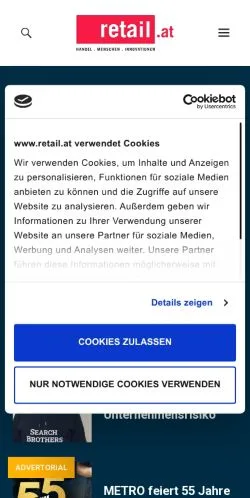 Voorbeeld van de site Retail, medium uit Oostenrijk voor gesponsorde artikelen