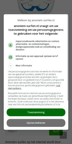 Anteprima del sito Anoniem Surfen, media di Paesi Bassi per articoli sponsorizzati
