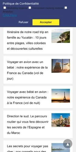 Anteprima del sito Blog Voyage Planete3w, media di Francia per articoli sponsorizzati