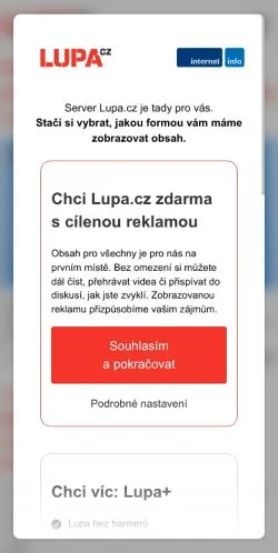 スポンサード記事向けのチェコメディア、Lupaのサイトプレビュー