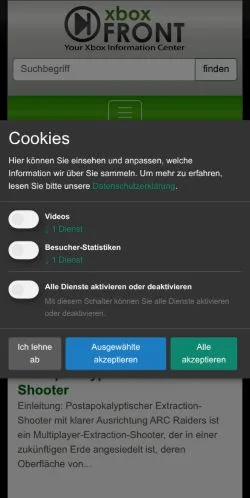Forhåndsvisning av nettstedet Xbox Front, medium fra Tyskland for sponsede artikler