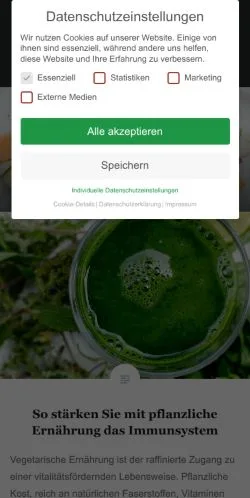 Anteprima del sito Vegetarian Only, media di Germania per articoli sponsorizzati