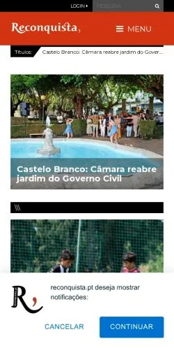 Anteprima del sito Reconquista, media di Portogallo per articoli sponsorizzati
