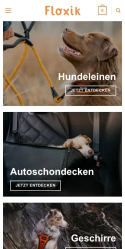 Anteprima del sito Floxik Premium Hundeprodukte, media di Germania per articoli sponsorizzati