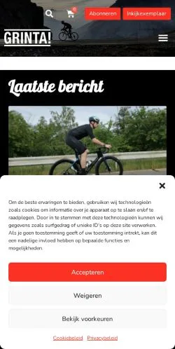 Voorbeeld van de site Grinta, medium uit België voor gesponsorde artikelen