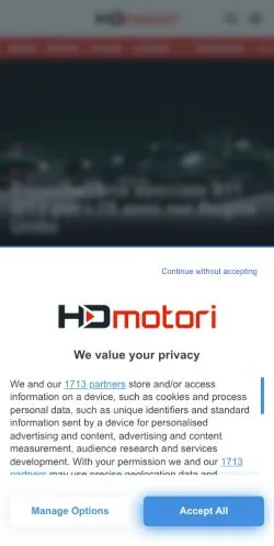 Anteprima del sito HDMotori, media di Italia per articoli sponsorizzati