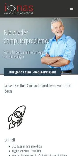 Forhåndsvisning av nettstedet ionas Online Assistent, medium fra Tyskland for sponsede artikler