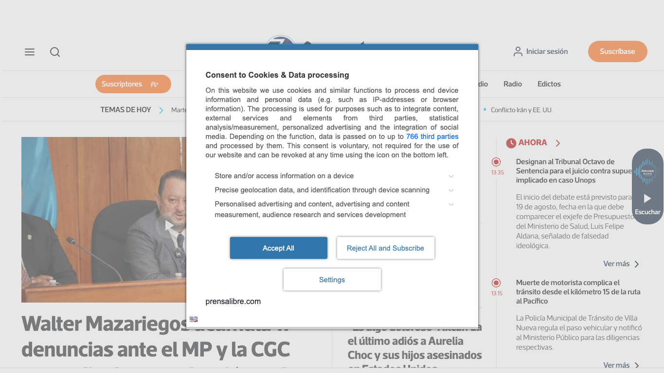 Anteprima del sito Prensa Libre, media di Laos per articoli sponsorizzati