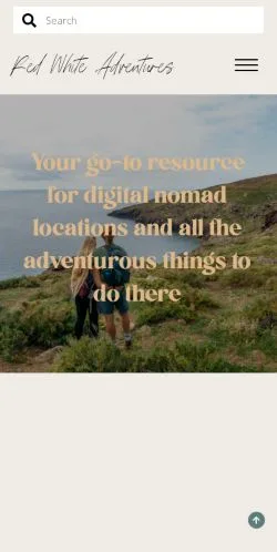Voorbeeld van de site Red White Adventures, medium uit Verenigde Staten voor gesponsorde artikelen