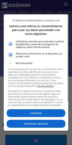 Pré-visualização do site Unicoos, meio de Espanha para artigos patrocinados