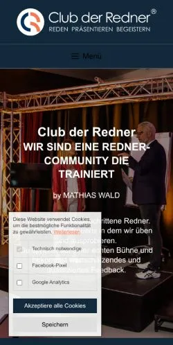 Anteprima del sito Club Der Redner, media di Germania per articoli sponsorizzati