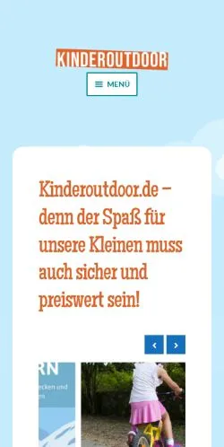 Anteprima del sito Kinderoutdoor, media di Germania per articoli sponsorizzati