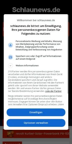 Podgląd witryny Schlaunews, medium z kraju Niemcy do artykułów sponsorowanych