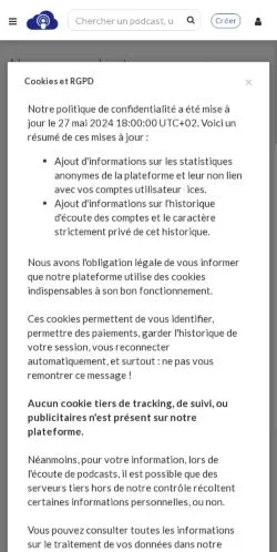Forhåndsvisning av nettstedet podCloud, medium fra Frankrike for sponsede artikler