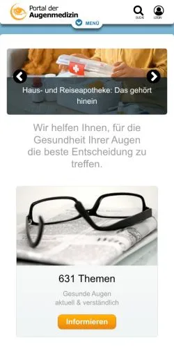 Anteprima del sito Portal Der Augenmedizin, media di Germania per articoli sponsorizzati