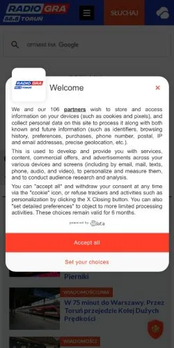 Vorschau der Website Radio Gra Toruń, Medium aus Polen für gesponserte Artikel