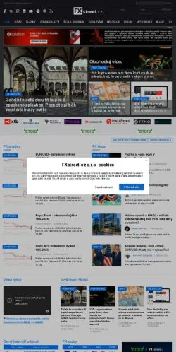 Anteprima del sito FXstreet, media di Cechia per articoli sponsorizzati