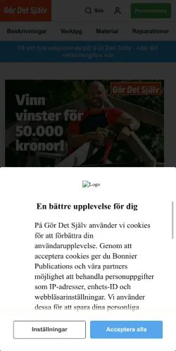 Vista previa del sitio Gör Det Själv, medio de Suecia para artículos patrocinados