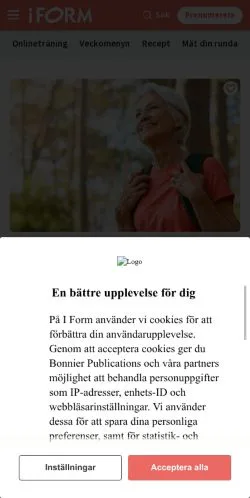 Forhåndsvisning av nettstedet I FORM, medium fra Sverige for sponsede artikler