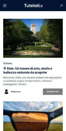 Anteprima del sito Tutelati, media di Italia per articoli sponsorizzati