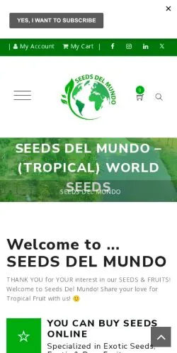 Podgląd witryny Seeds Del Mundo, medium z kraju Stany Zjednoczone do artykułów sponsorowanych