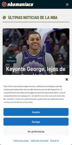 Anteprima del sito NBAmaniacs, media di Spagna per articoli sponsorizzati