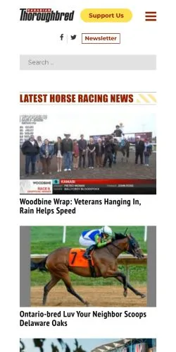 Podgląd witryny Canadian Thoroughbred, medium z kraju Stany Zjednoczone do artykułów sponsorowanych