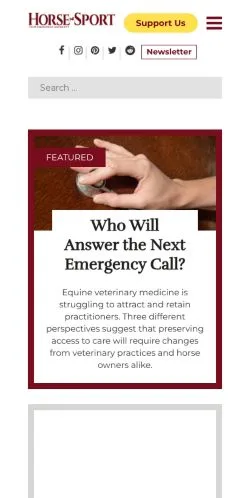 Anteprima del sito Horse Sport, media di Stati Uniti per articoli sponsorizzati