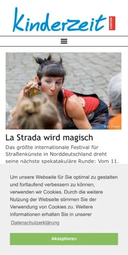Podgląd witryny Kinderzeit Bremen, medium z kraju Niemcy do artykułów sponsorowanych